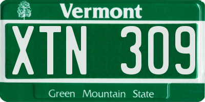VT license plate XTN309