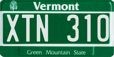 VT license plate XTN310