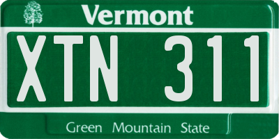 VT license plate XTN311