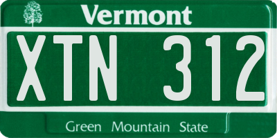 VT license plate XTN312