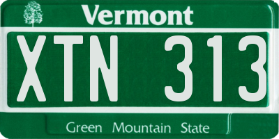 VT license plate XTN313