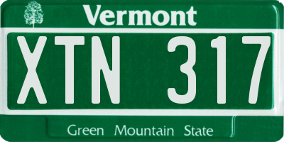 VT license plate XTN317