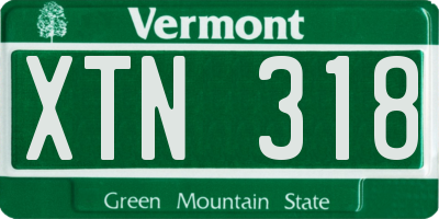 VT license plate XTN318
