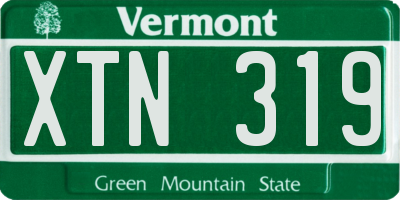 VT license plate XTN319