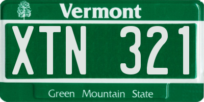 VT license plate XTN321