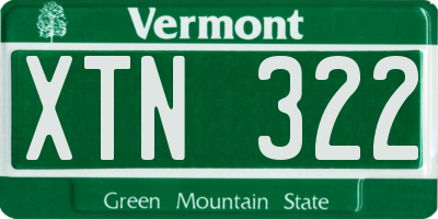 VT license plate XTN322