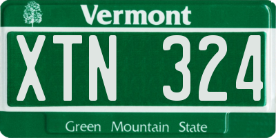 VT license plate XTN324