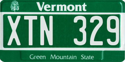 VT license plate XTN329