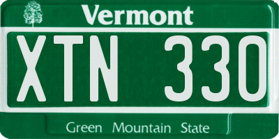 VT license plate XTN330