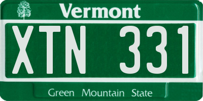 VT license plate XTN331