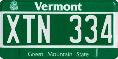 VT license plate XTN334