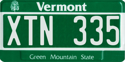 VT license plate XTN335