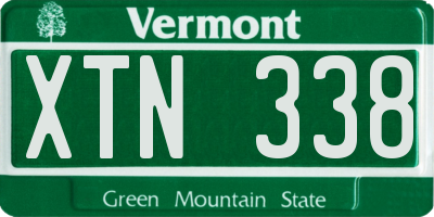 VT license plate XTN338