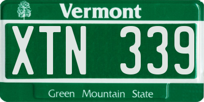 VT license plate XTN339