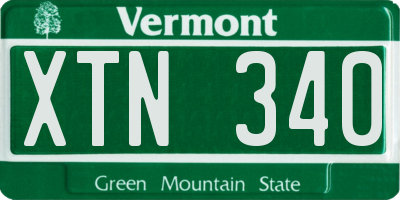 VT license plate XTN340
