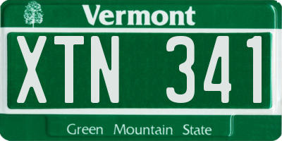 VT license plate XTN341