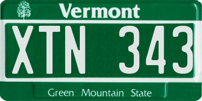 VT license plate XTN343