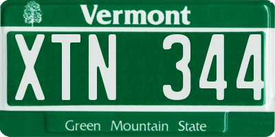 VT license plate XTN344