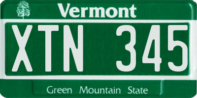VT license plate XTN345