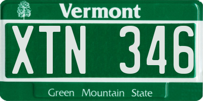 VT license plate XTN346