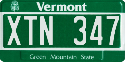 VT license plate XTN347