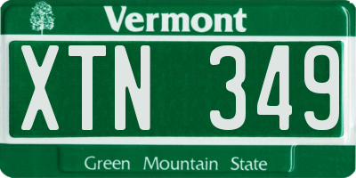 VT license plate XTN349