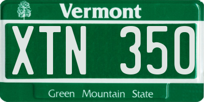 VT license plate XTN350