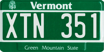 VT license plate XTN351