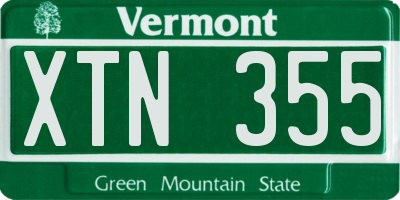 VT license plate XTN355