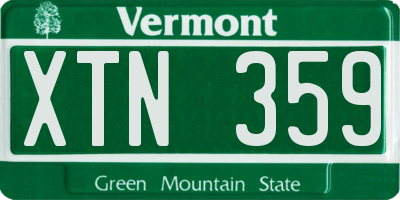 VT license plate XTN359