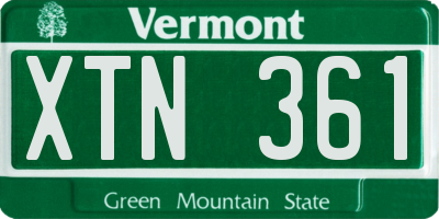 VT license plate XTN361