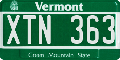 VT license plate XTN363