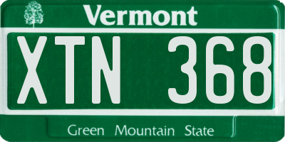 VT license plate XTN368