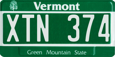 VT license plate XTN374