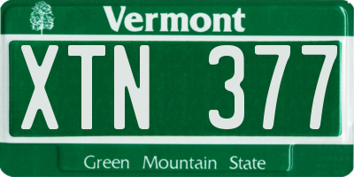 VT license plate XTN377