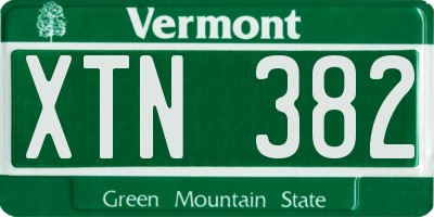VT license plate XTN382