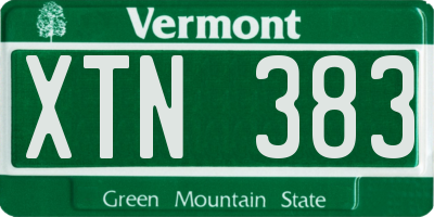 VT license plate XTN383