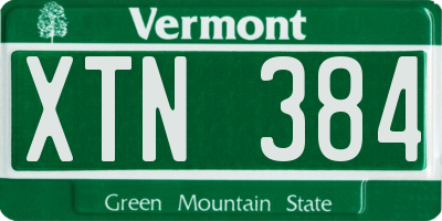 VT license plate XTN384