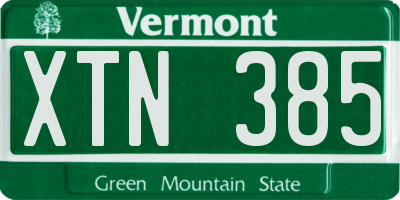 VT license plate XTN385
