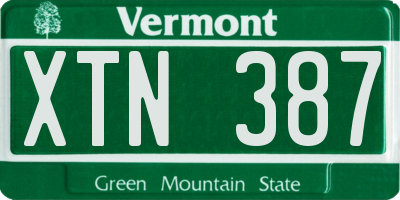 VT license plate XTN387