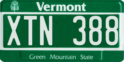 VT license plate XTN388