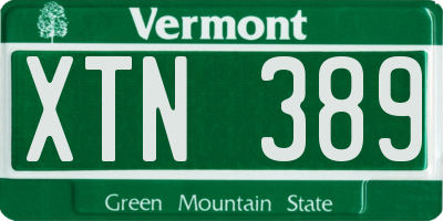 VT license plate XTN389