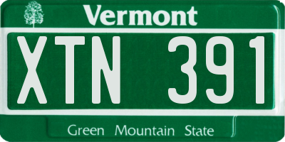 VT license plate XTN391