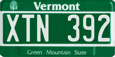 VT license plate XTN392