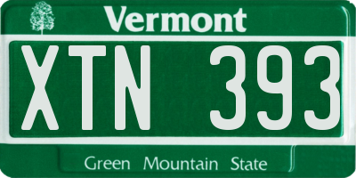 VT license plate XTN393
