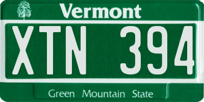 VT license plate XTN394