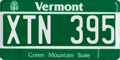 VT license plate XTN395