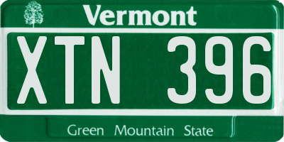 VT license plate XTN396