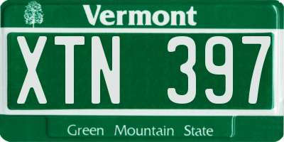 VT license plate XTN397