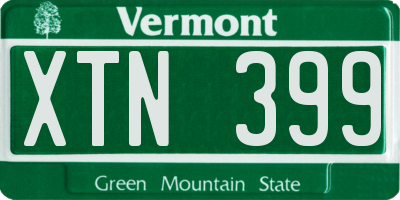 VT license plate XTN399